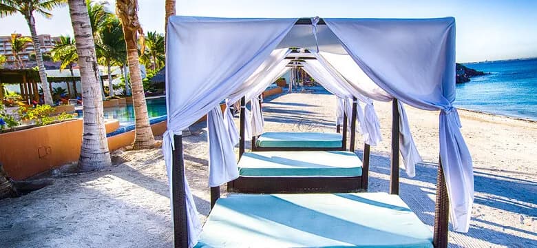 Day beds by the beach