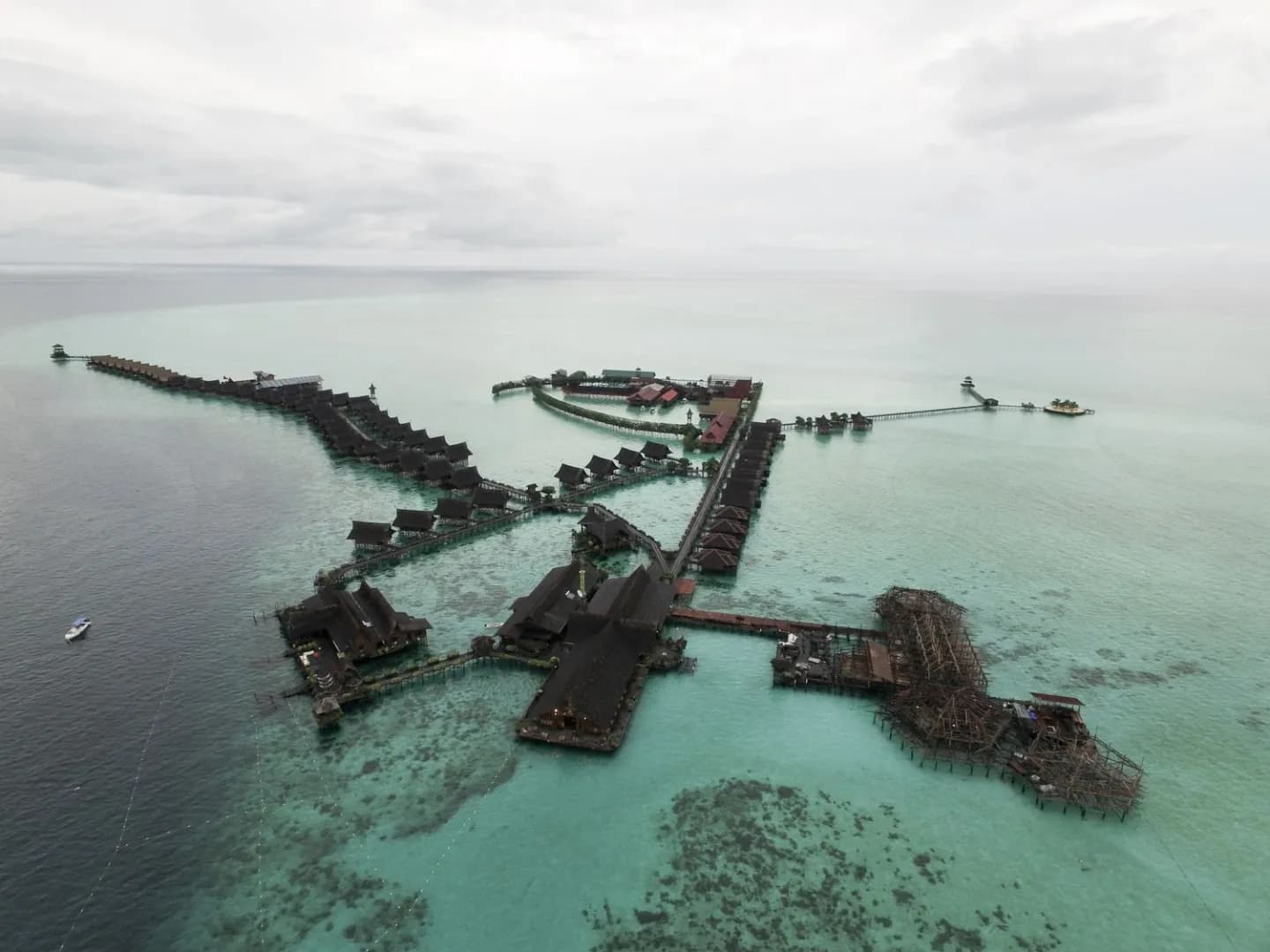An aerial view of Sipadan-Kapalai Resort